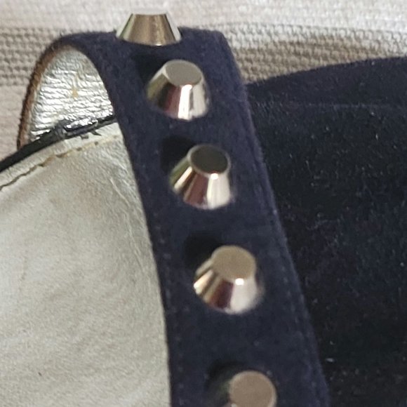 Prada Blue Suede Studded Sandals - Picture 15 of 16